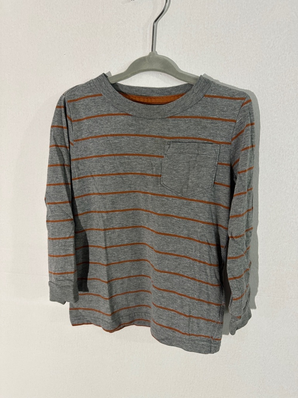 Simple Joys Gray Striped Kids Shirt